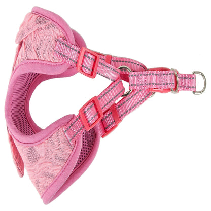 Pet Life ®  'Chichi Shaggy' Mesh Reversed Adjustable Fashion Dog Harness W/ Shaggy Neck Tie