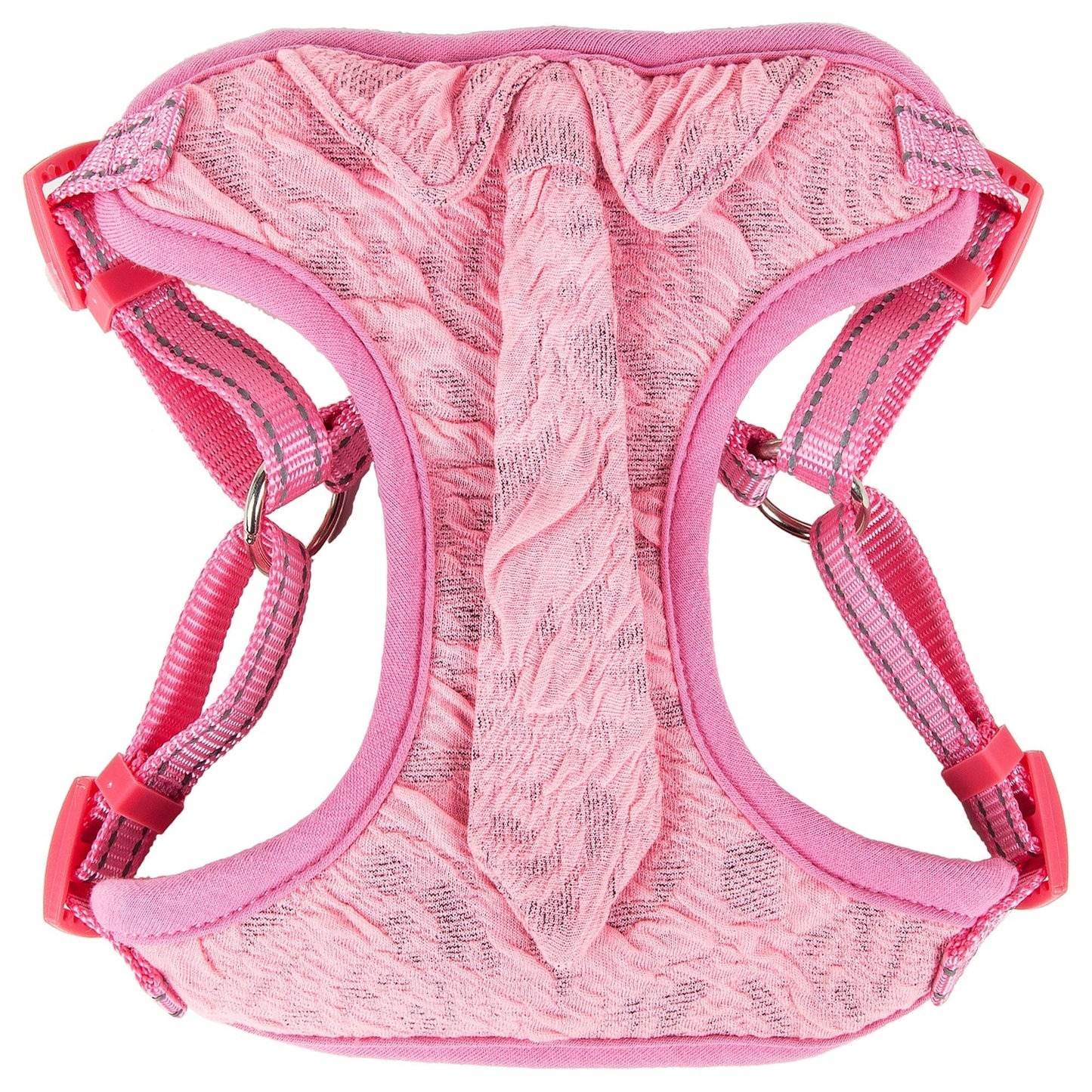 Pet Life ®  'Chichi Shaggy' Mesh Reversed Adjustable Fashion Dog Harness W/ Shaggy Neck Tie
