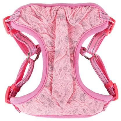 Pet Life ®  'Chichi Shaggy' Mesh Reversed Adjustable Fashion Dog Harness W/ Shaggy Neck Tie