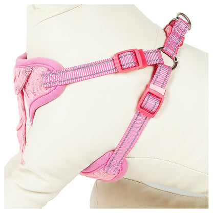 Pet Life ®  'Chichi Shaggy' Mesh Reversed Adjustable Fashion Dog Harness W/ Shaggy Neck Tie