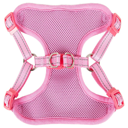 Pet Life ®  'Chichi Shaggy' Mesh Reversed Adjustable Fashion Dog Harness W/ Shaggy Neck Tie
