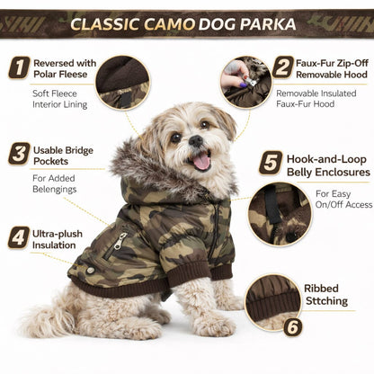 Pet Life ® Classic Metallic Fashion 3M Insulated Dog Coat Parka  w/ Removable Hood