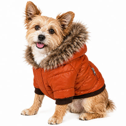 Pet Life ® Classic Metallic Fashion 3M Insulated Dog Coat Parka  w/ Removable Hood