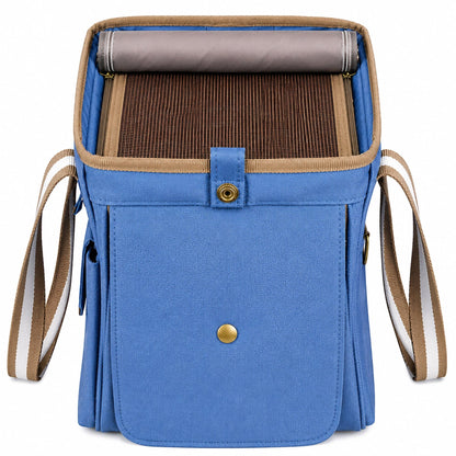 Pet Life ® Dual Snap Pocketed Fashion Designer Canvas Travel Pet Dog Carrier