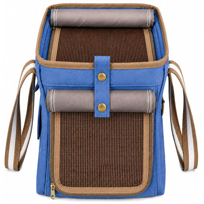 Pet Life ® Dual Snap Pocketed Fashion Designer Canvas Travel Pet Dog Carrier