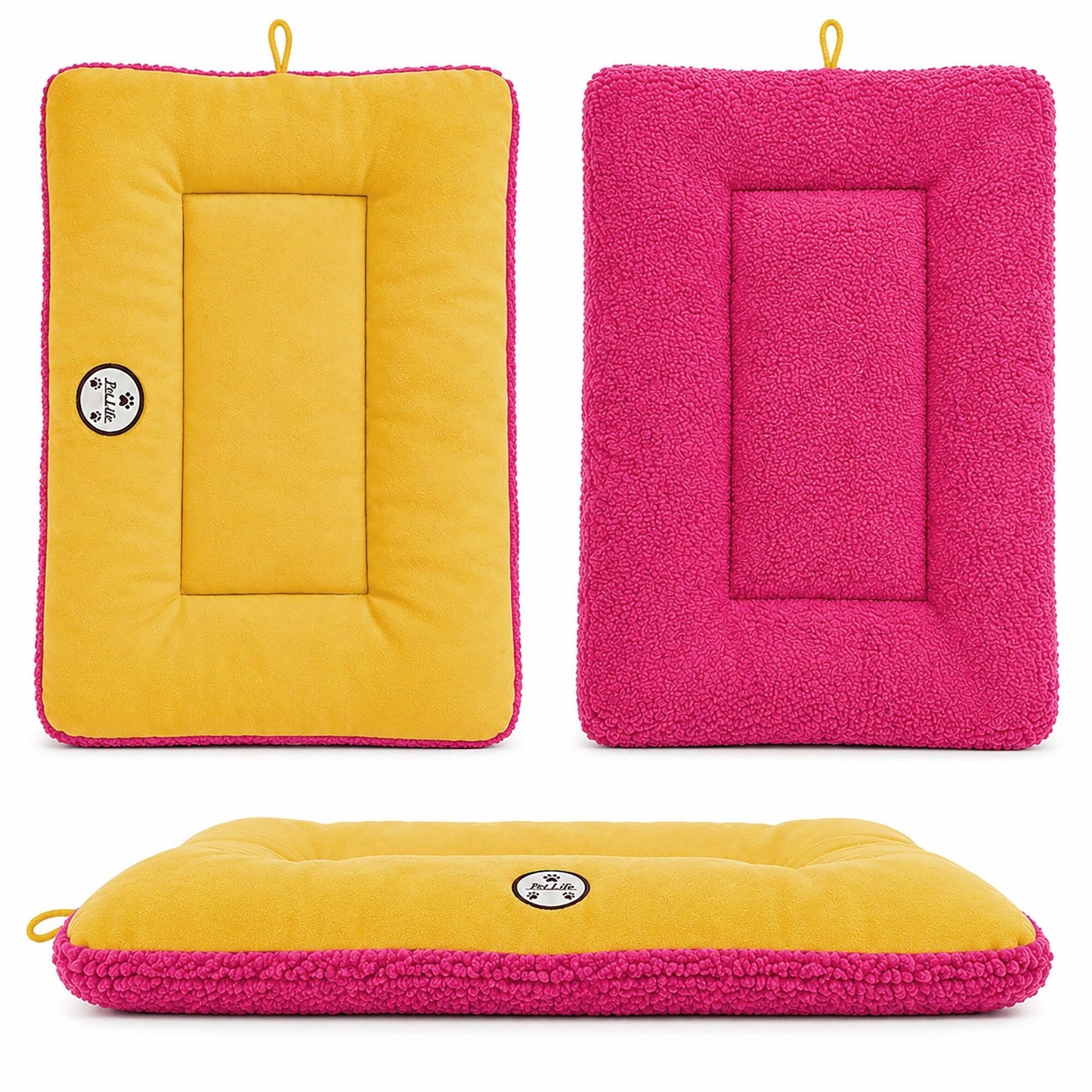 Pet Life ® 'Eco-Paw' Reversible Eco-Friendly Recyclabled Polyfill Fashion Designer Pet Dog Bed Mat Lounge