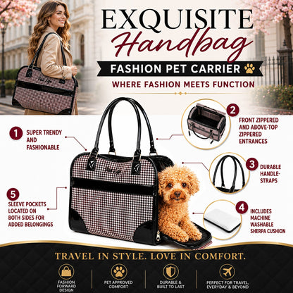 Pet Life ® Exquisite Airline Approved Designer Travel Pet Dog Handbag Carrier