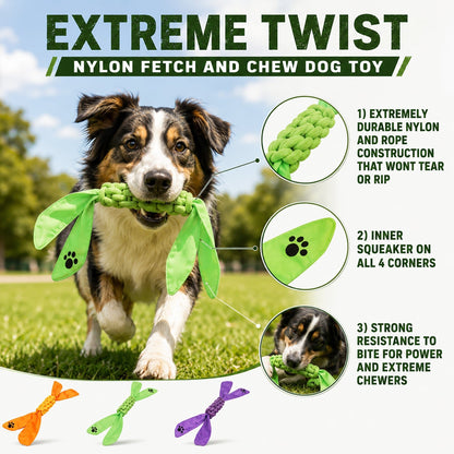 Pet Life ® 'Extreme Twist' Sporty Tugging Jute and Squeak Dog Toy