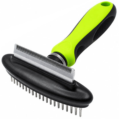 Pet Life ® Flex Series 2-in-1 Dual-Sided Grooming Undercoat Pet Rake and Deshedder