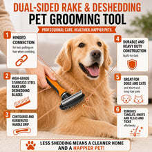 Pet Life ® Flex Series 2-in-1 Dual-Sided Grooming Undercoat Pet Rake and Deshedder