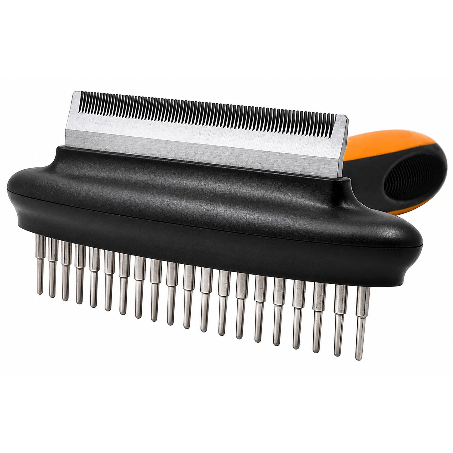 Pet Life ® Flex Series 2-in-1 Dual-Sided Grooming Undercoat Pet Rake and Deshedder