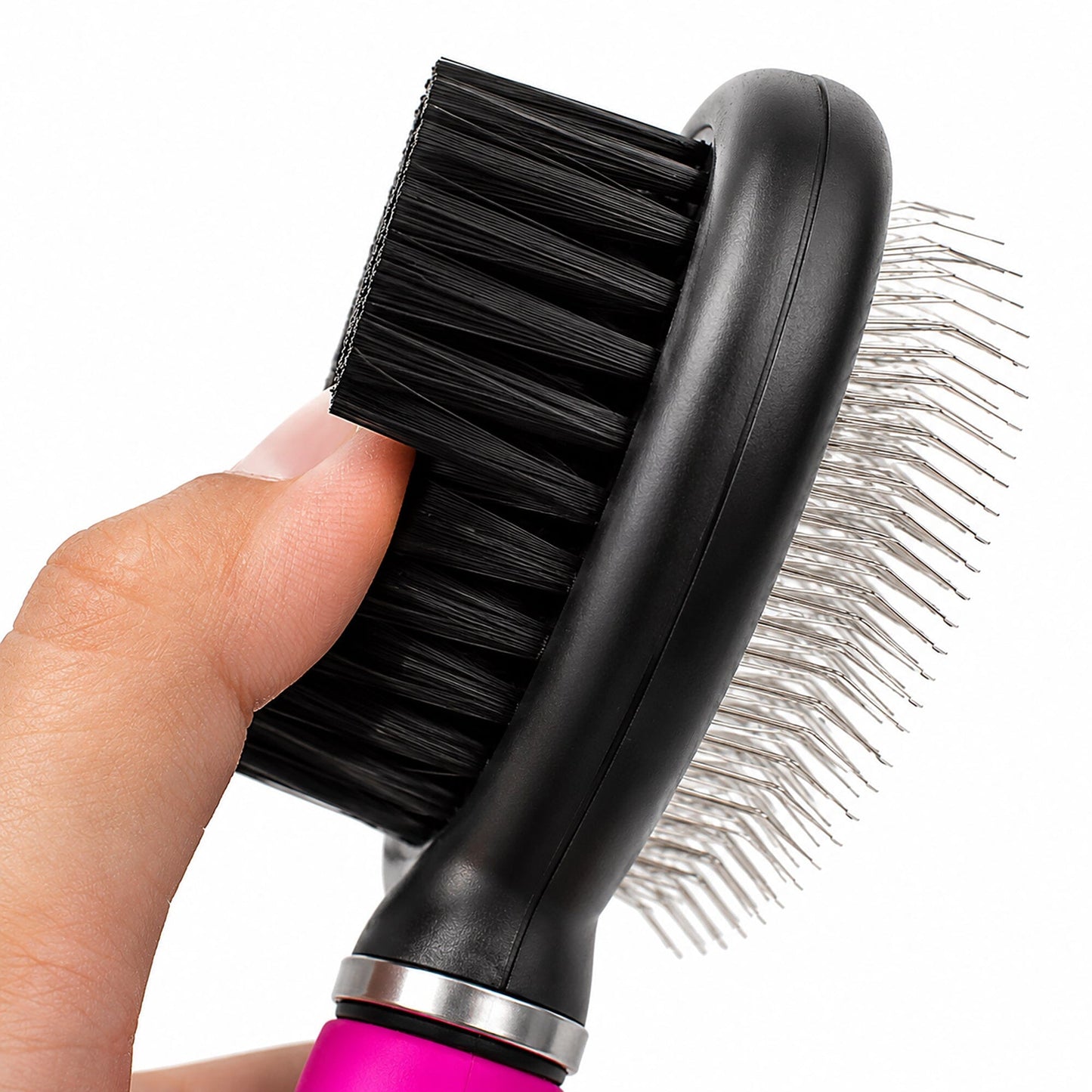 Pet Life ® Flex Series 2-in-1 Dual-Sided Slicker and Bristle Grooming Pet Brush