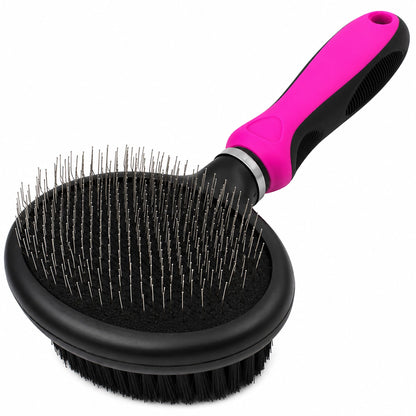 Pet Life ® Flex Series 2-in-1 Dual-Sided Slicker and Bristle Grooming Pet Brush