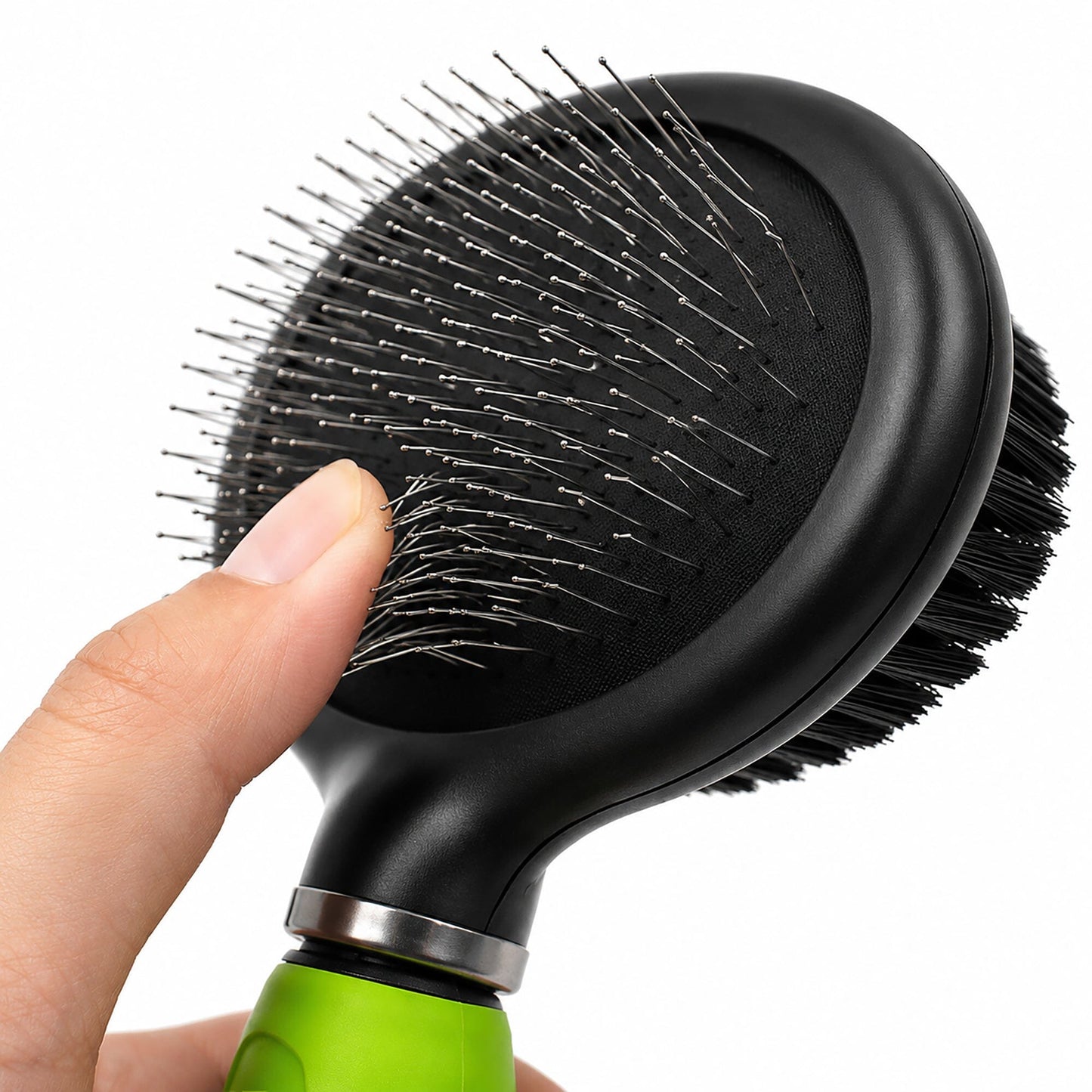 Pet Life ® Flex Series 2-in-1 Dual-Sided Slicker and Bristle Grooming Pet Brush