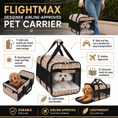 Pet Life ® 'Flightmax' Airline Approved Collapsible Folding Travel Pet Dog Carrier