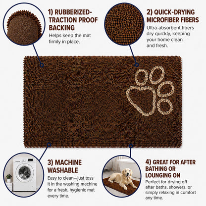 Pet Life ® 'Fuzzy' Quick-Drying Anti-Skid and Machine Washable Dog Mat