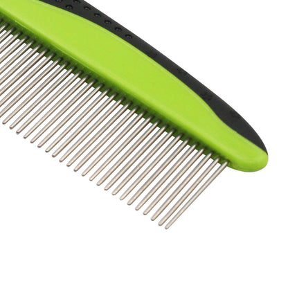 Pet Life ® Grip Ease' Wide and Narrow Tooth Grooming Pet Comb