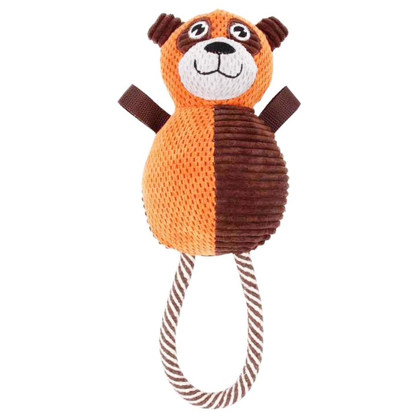 Pet Life ® 'Huggabear' Natural Jute Squeaking and Tug Plush Dog Toy