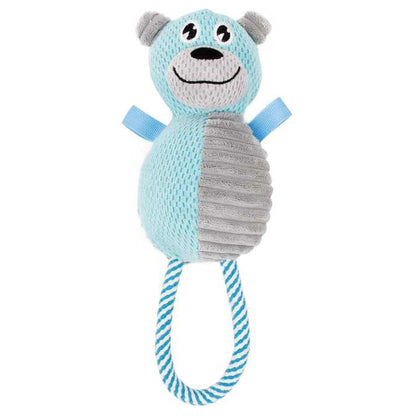 Pet Life ® 'Huggabear' Natural Jute Squeaking and Tug Plush Dog Toy