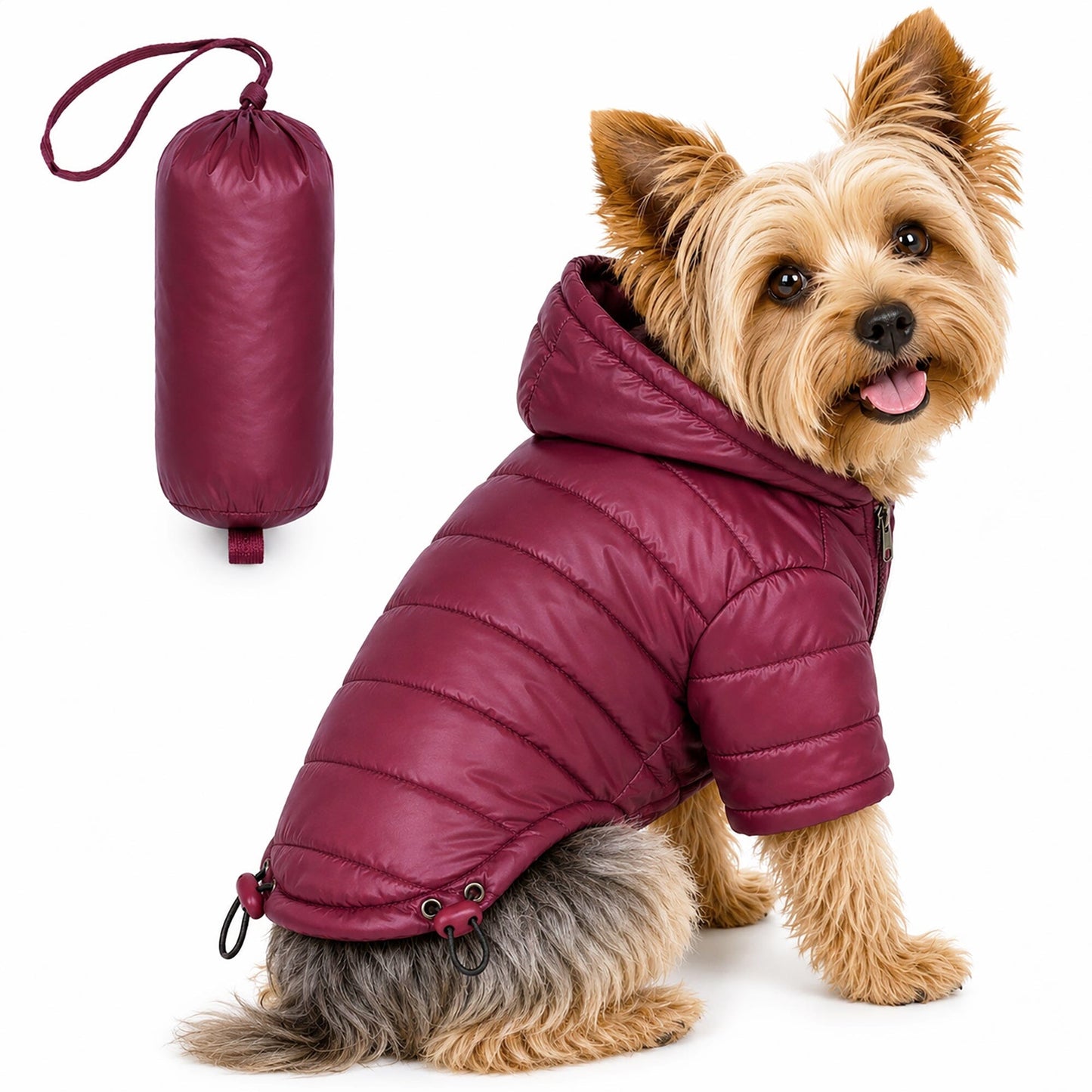 Pet Life ® Lightweight Adjustable and Collapsible 'Sporty Avalanche' Dog Coat w/ Pop-out Zippered Hood