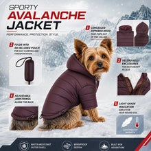 Pet Life ® Lightweight Adjustable and Collapsible 'Sporty Avalanche' Dog Coat w/ Pop-out Zippered Hood