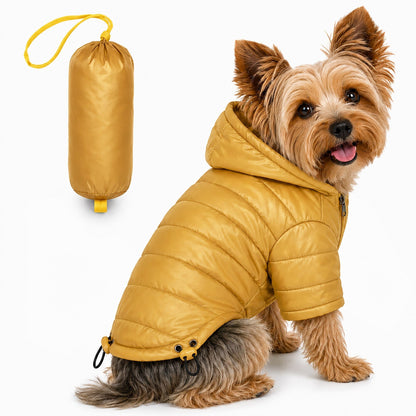 Pet Life ® Lightweight Adjustable and Collapsible 'Sporty Avalanche' Dog Coat w/ Pop-out Zippered Hood