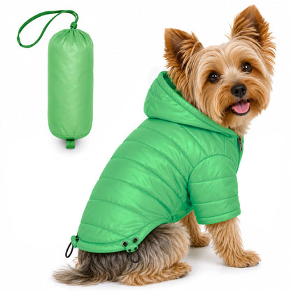Pet Life ® Lightweight Adjustable and Collapsible 'Sporty Avalanche' Dog Coat w/ Pop-out Zippered Hood