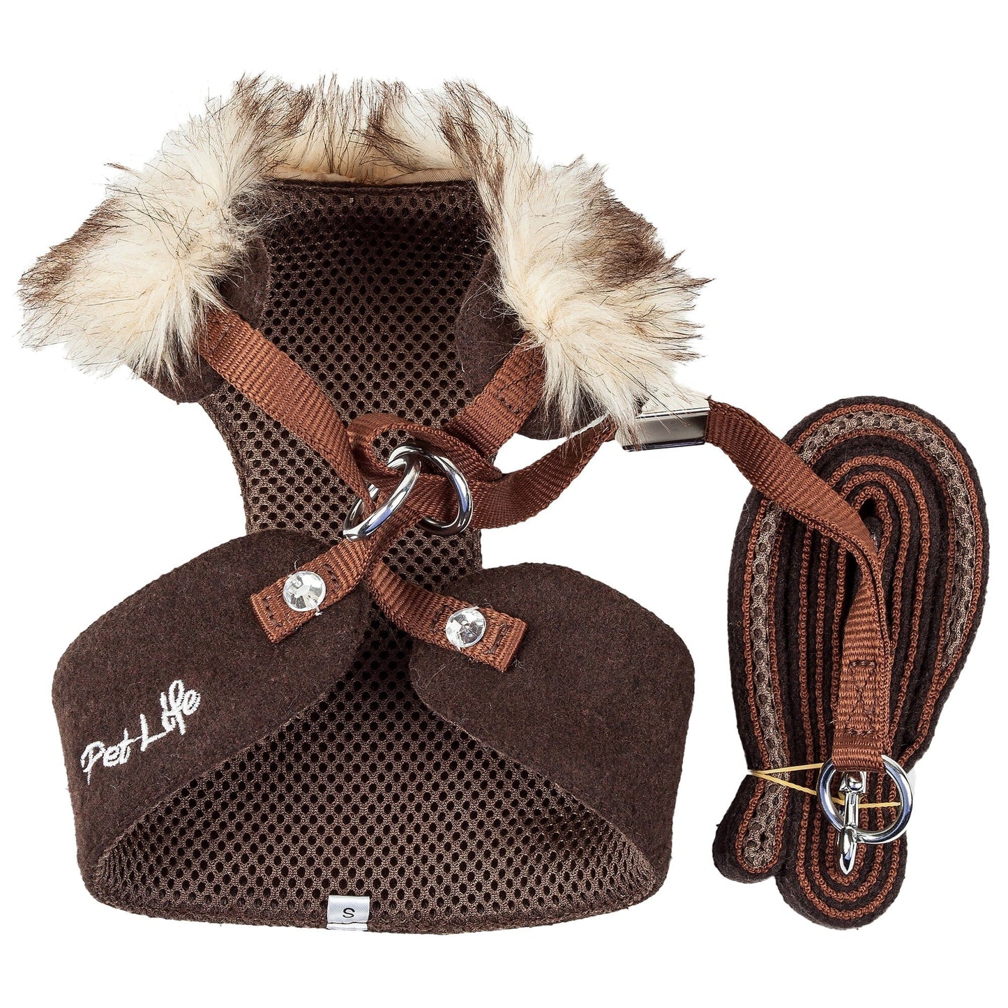 Pet Life ® Luxe 'Furracious' 2-In-1 Adjustable Dog Harness and Leash with Detachable Fur Collar