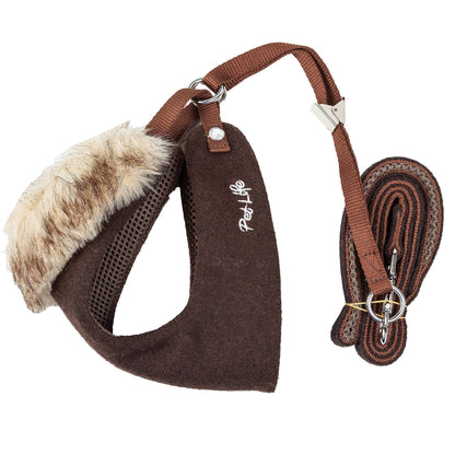 Pet Life ® Luxe 'Furracious' 2-In-1 Adjustable Dog Harness and Leash with Detachable Fur Collar