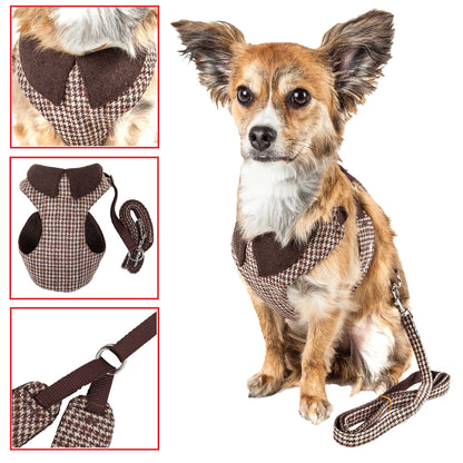 Pet Life ®  Luxe 'Houndsome' 2-In-1 Adjustable Designer Dog Harness and Leash