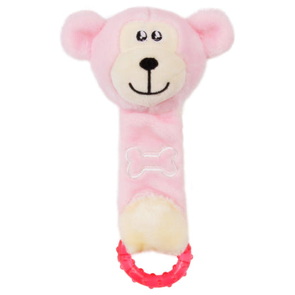 Pet Life ® Moo-Born' Plush Squeaky and Crinkle Newborn Rubber Teething Cat and Dog Toy