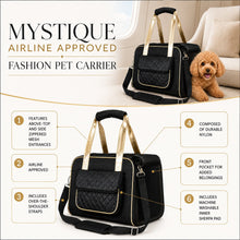 Pet Life ® Mystique Airline Approved Fashion Designer Travel Pet Dog Carrier w/ Pouch