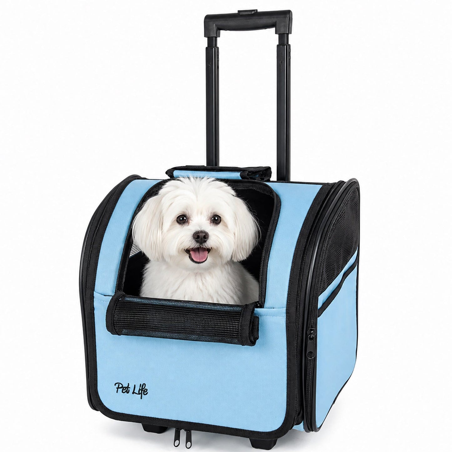 Pet Life ® 'Pawdon Me '  Wheeled Airline Approved Travel Collapsible Pet Dog Carrier