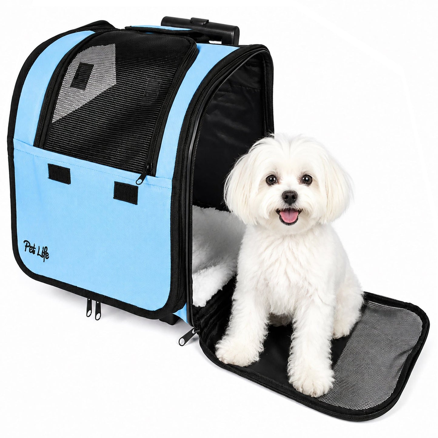 Pet Life ® 'Pawdon Me '  Wheeled Airline Approved Travel Collapsible Pet Dog Carrier