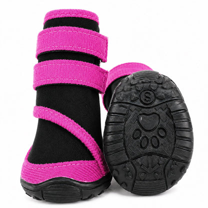 Pet Life ® 'Performance-Coned' Premium Stretch High Ankle Support Dog Shoes - Set Of 4