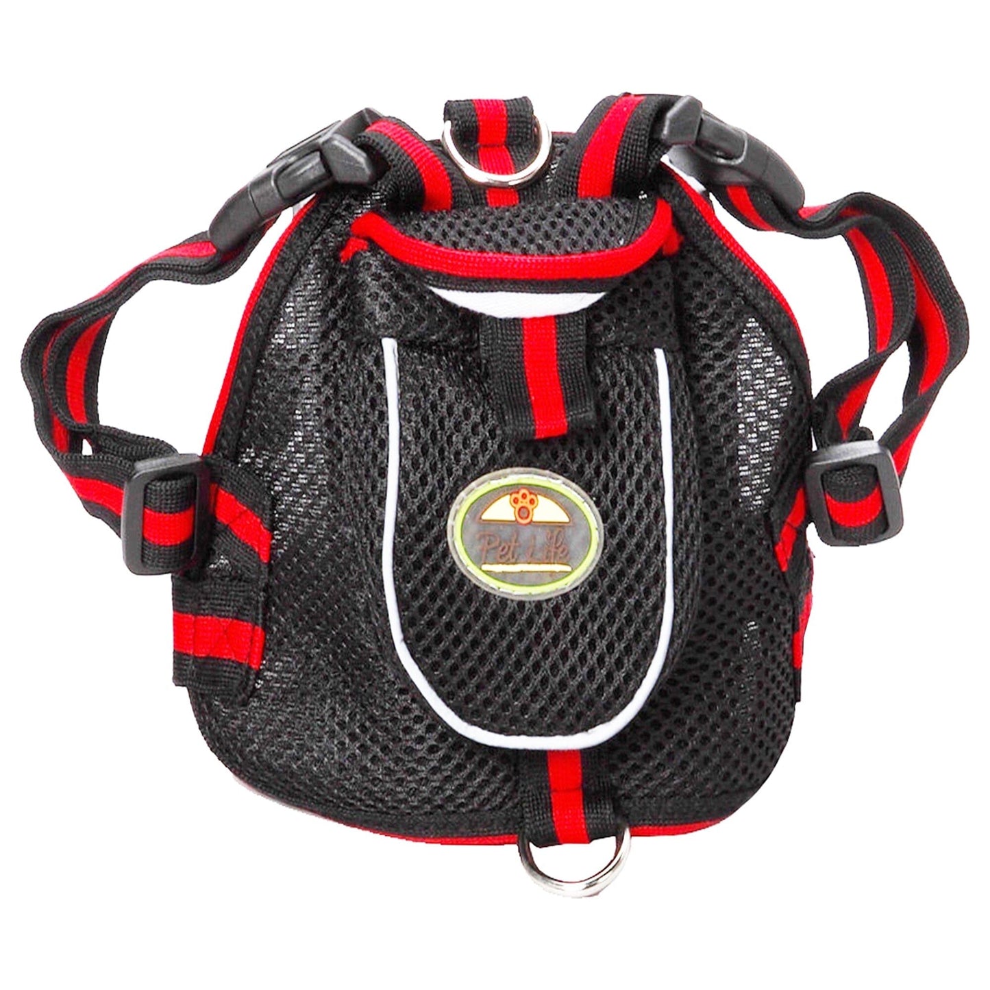 Pet Life ® 'Pocket Bark' Reflective Adjustable Fashion Pet Dog Harness w/ Hook-and-Loop Pouch and Dual Harness Rings