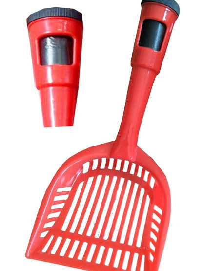 Pet Life ® 'Poopin-Scoopin' Dog and Cat Kitty Litter Waste Pooper Scooper Shovel w/ Built-in Waste Bag Holder