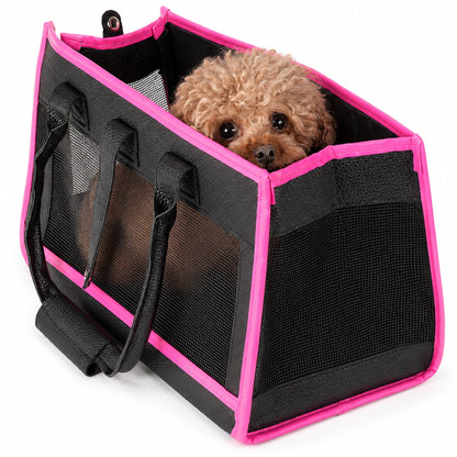 Pet Life ® 'Posh Paw' Elegant Leatherette Designer Fashion Travel Pet Dog Carrier Tote