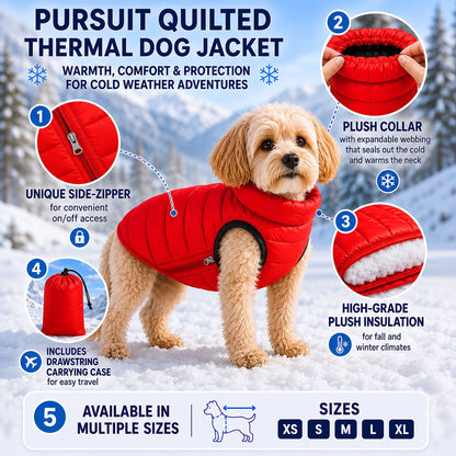 Pet Life ® 'Pursuit' Quilted Ultra-Plush Thermal Dog Jacket