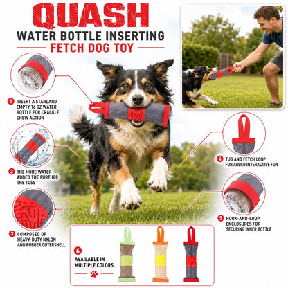 Pet Life ® 'Quash' Water Bottle Inserting Nylon and Rubber Crackling Dog Toy