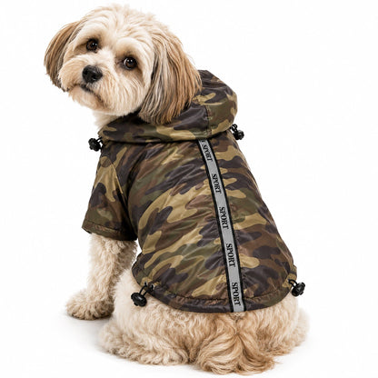 Pet Life ® 'Reflecta-Sport' Multi-Adjustable Reflective Weather-Proof Dog Raincoat w/ Removable Hood