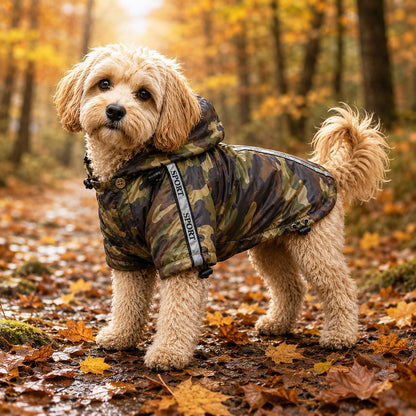 Pet Life ® 'Reflecta-Sport' Multi-Adjustable Reflective Weather-Proof Dog Raincoat w/ Removable Hood