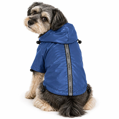 Pet Life ® 'Reflecta-Sport' Multi-Adjustable Reflective Weather-Proof Dog Raincoat w/ Removable Hood