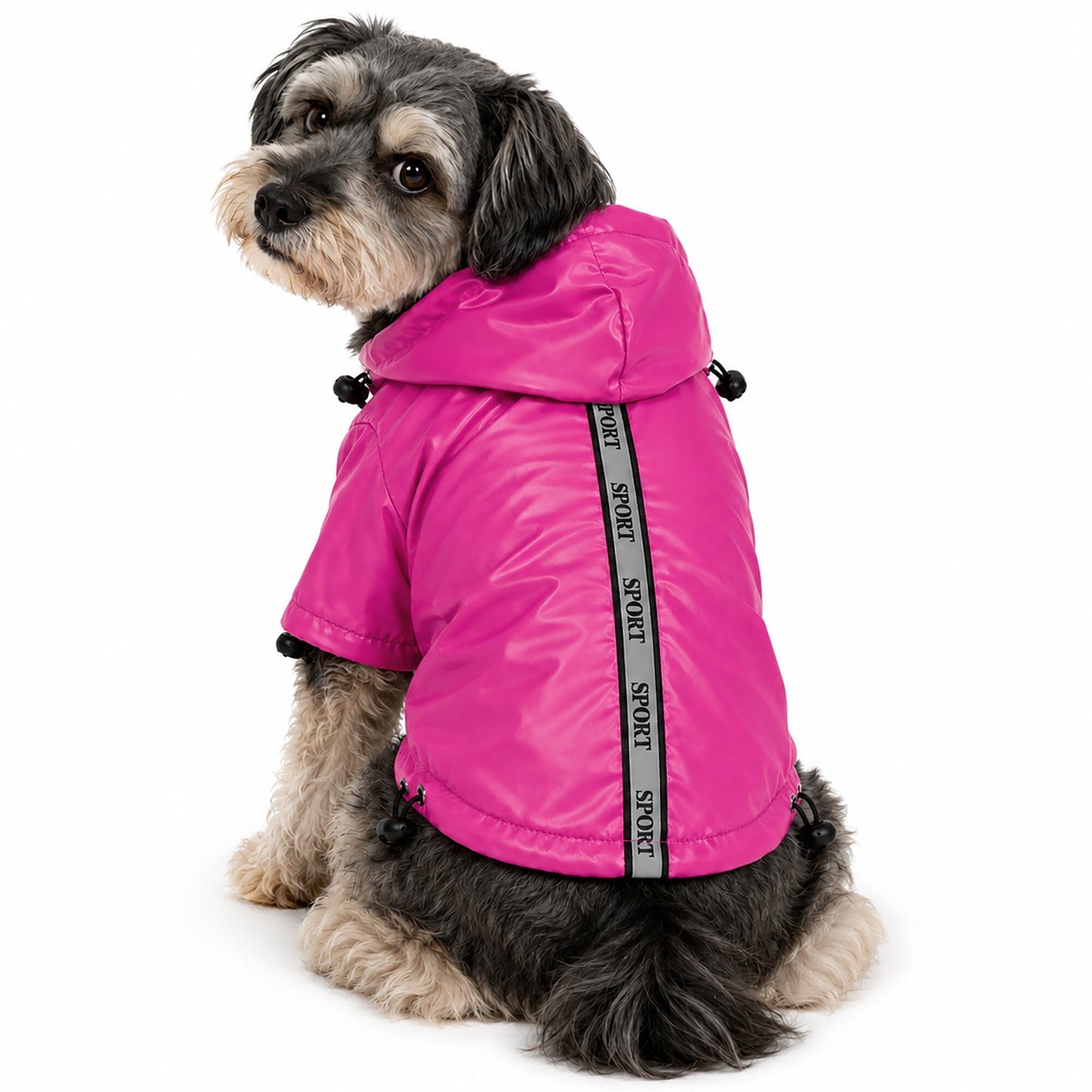Pet Life ® 'Reflecta-Sport' Multi-Adjustable Reflective Weather-Proof Dog Raincoat w/ Removable Hood