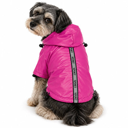 Pet Life ® 'Reflecta-Sport' Multi-Adjustable Reflective Weather-Proof Dog Raincoat w/ Removable Hood