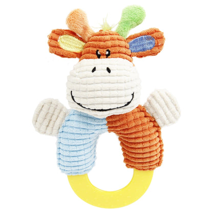Pet Life ® 'Ring-O-Round' Plush Squeaking and Rubber Teething Newborn Puppy Dog Toy