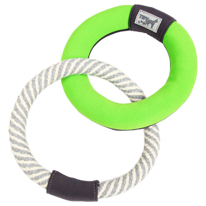 Pet Life ® 'Ring Toss' Dual-Connecting Jute Rope and Floating Ring Dog Toy