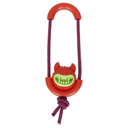 Pet Life ® 'Sling-Away' Tug and Squeak Natural Jute and Rubber Dog Toy
