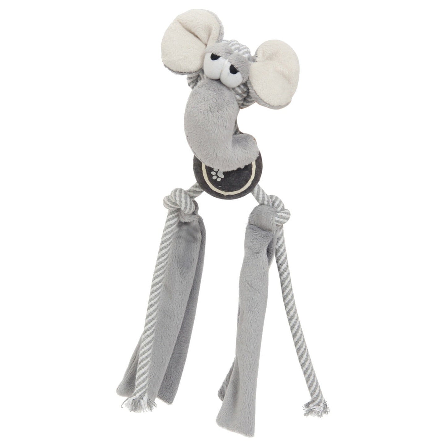 Pet Life ® 'Tennis Pawl' Rope  Squeaker and Crinkle Tennis Dog Toy