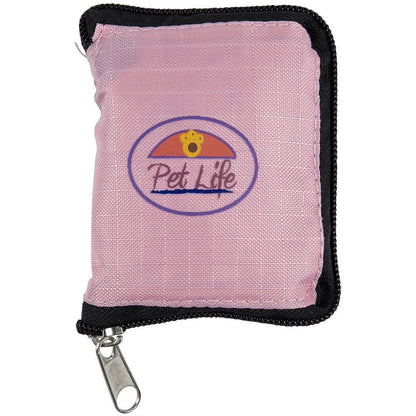 Pet Life ® Wallet Folding Waterproof Zippered Folding Pet Travel Cat and Dog Bowl